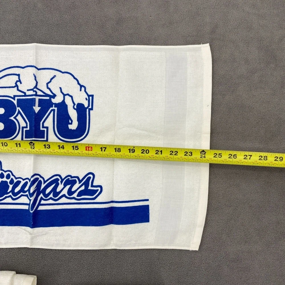 Vintage BYU Cougars White Rally Towel 15x24.5